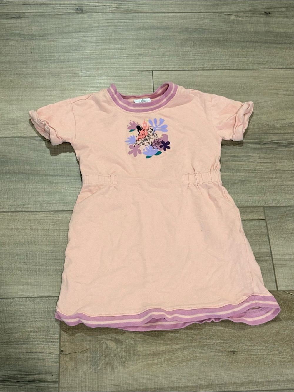 Disney Parks princess cuffed short sleeve Cinderella Tiana Dress pink girls 5/6
